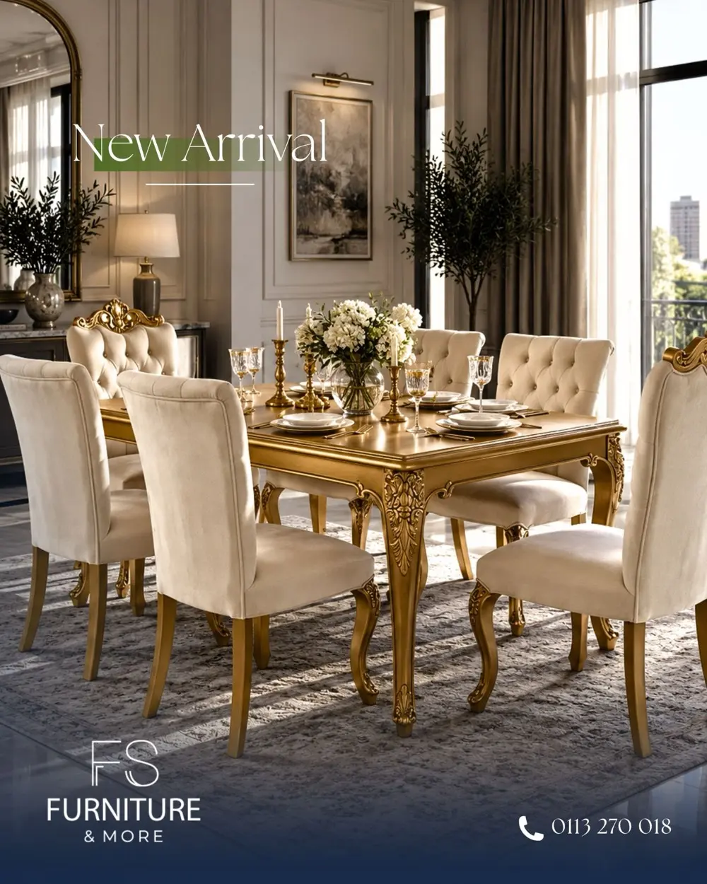 Gilded Tufted Dining Set – Dining at FS Furniture & More, Nairobi