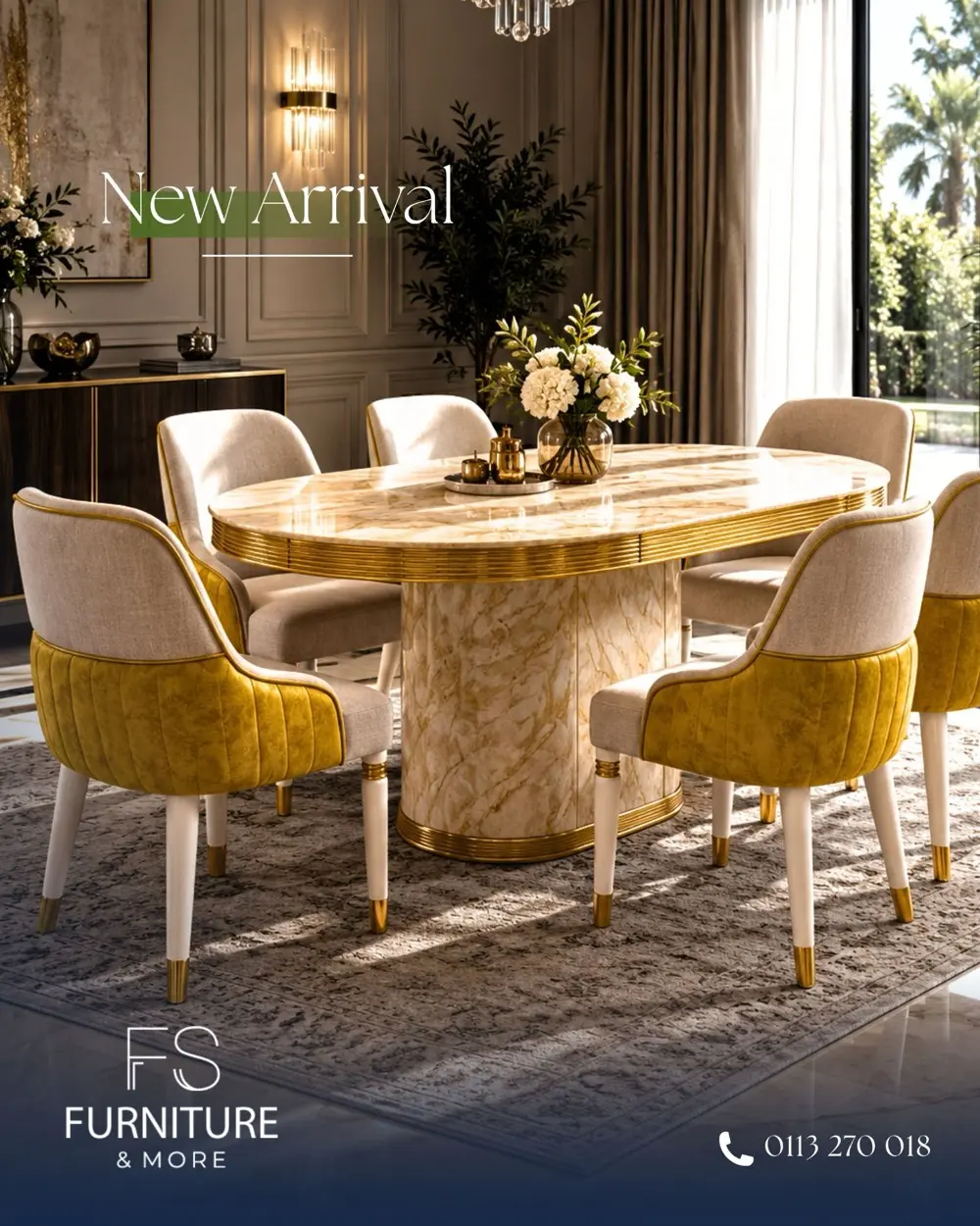 Honey Marble Dining Set – Dining at FS Furniture & More, Nairobi