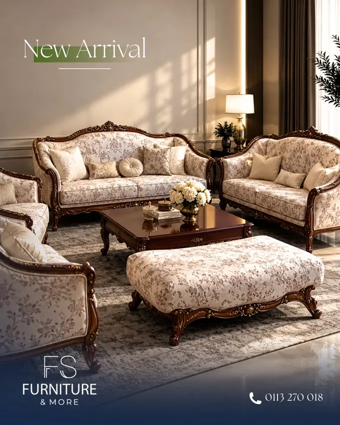 Floral Walnut Living Set – Living room in Nairobi