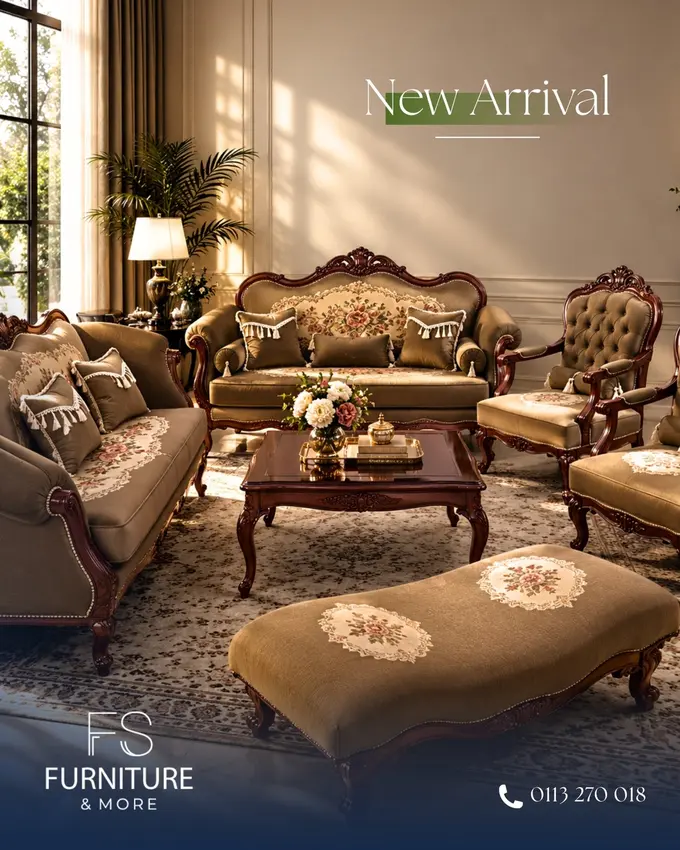 Walnut Heritage Living Set – Living room in Nairobi