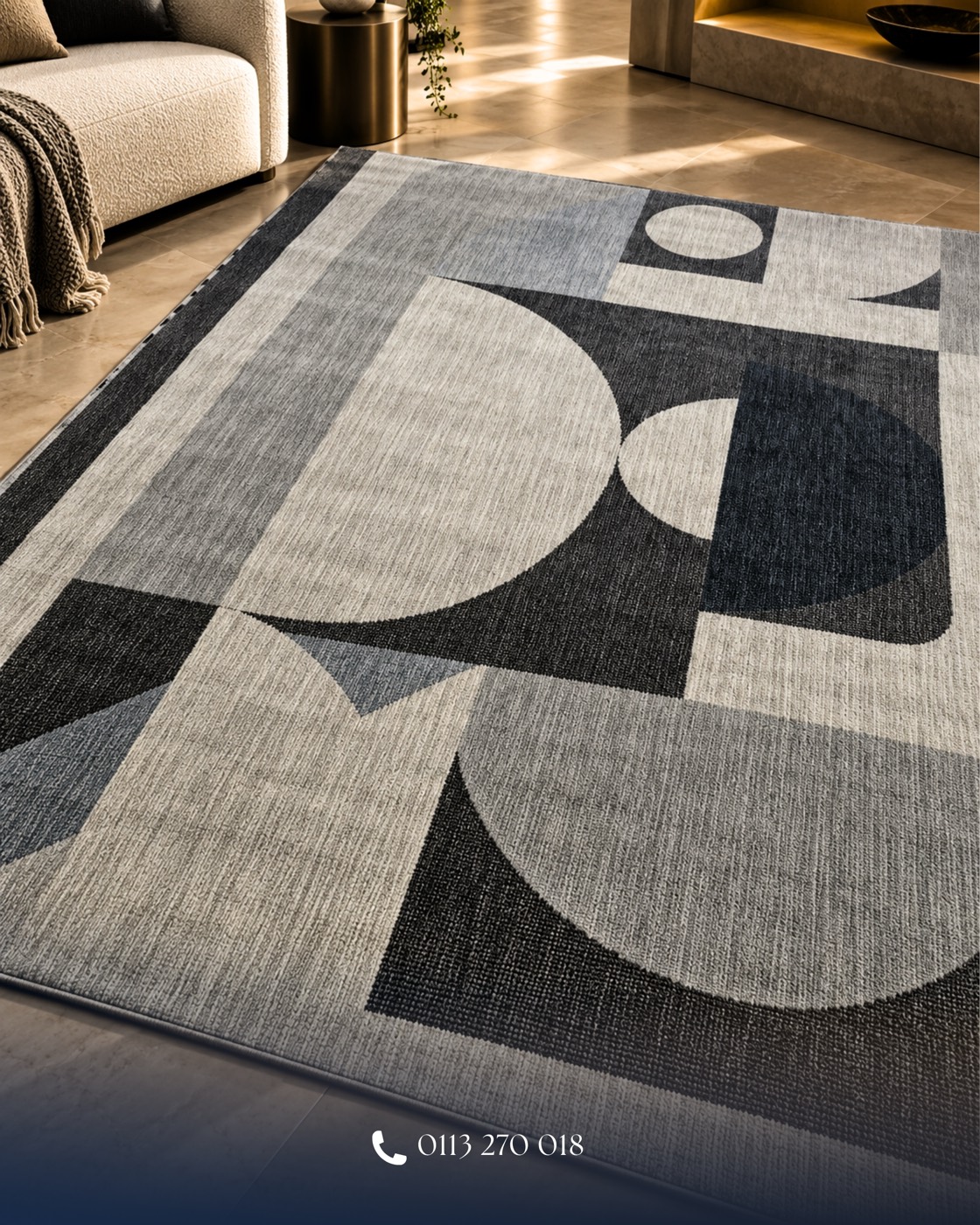 Geometric Charcoal Rug