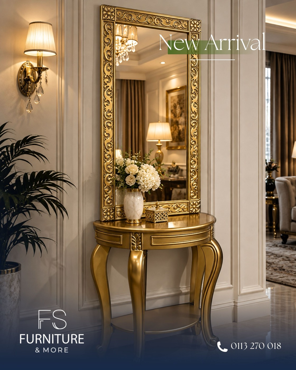 Gilded Mirror & Console Table