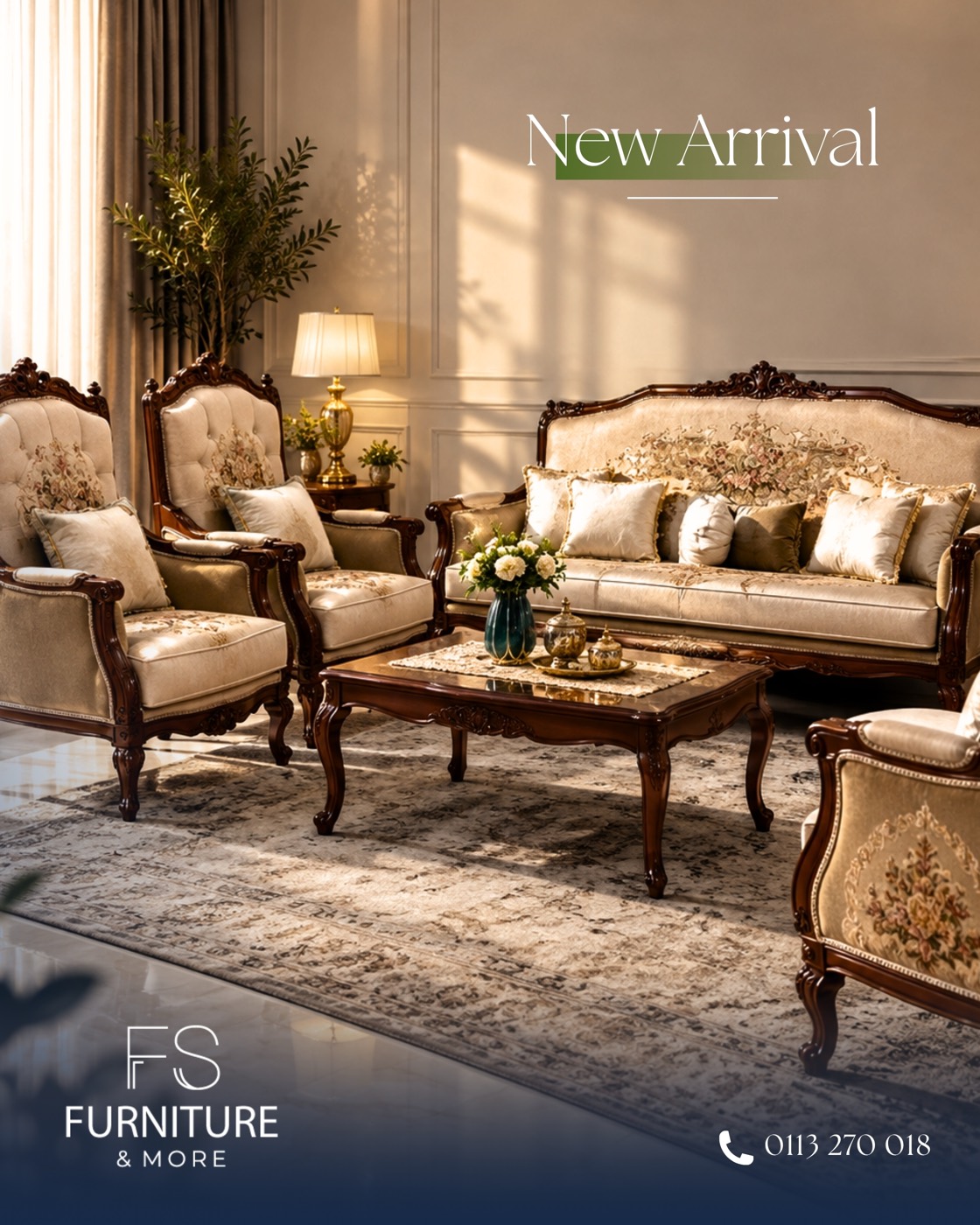Heritage Cream Living Set