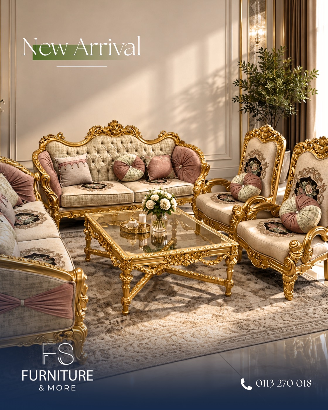Golden Rose Living Set